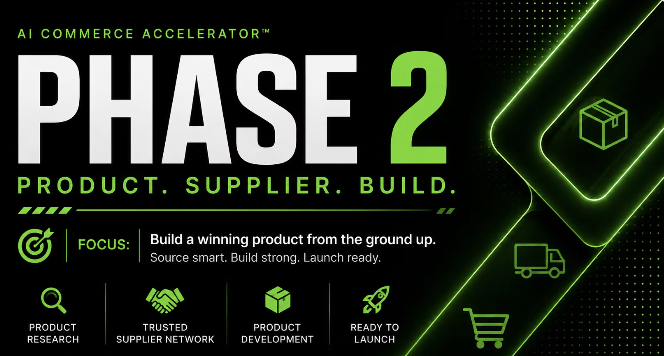 AI Commerce Accelerator Phase 2: Niche, Product, Store Build